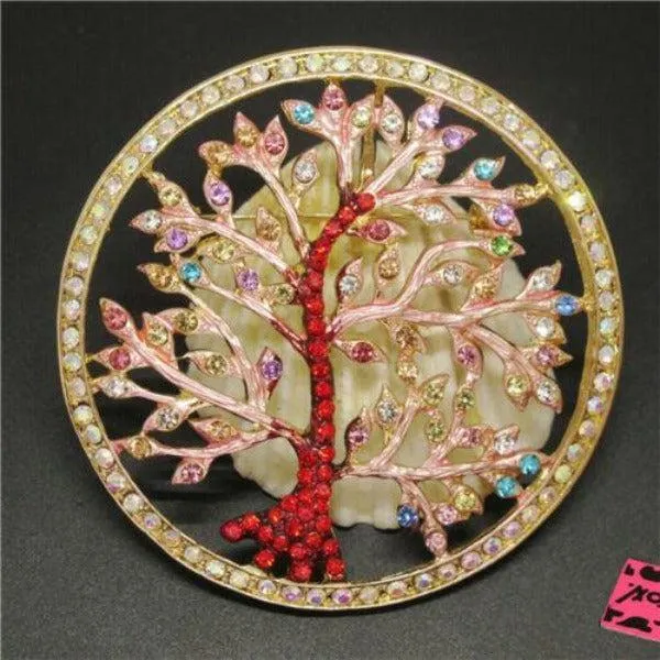 Betsey Johnson Tree Multi-Color Enamel Brooch Pin