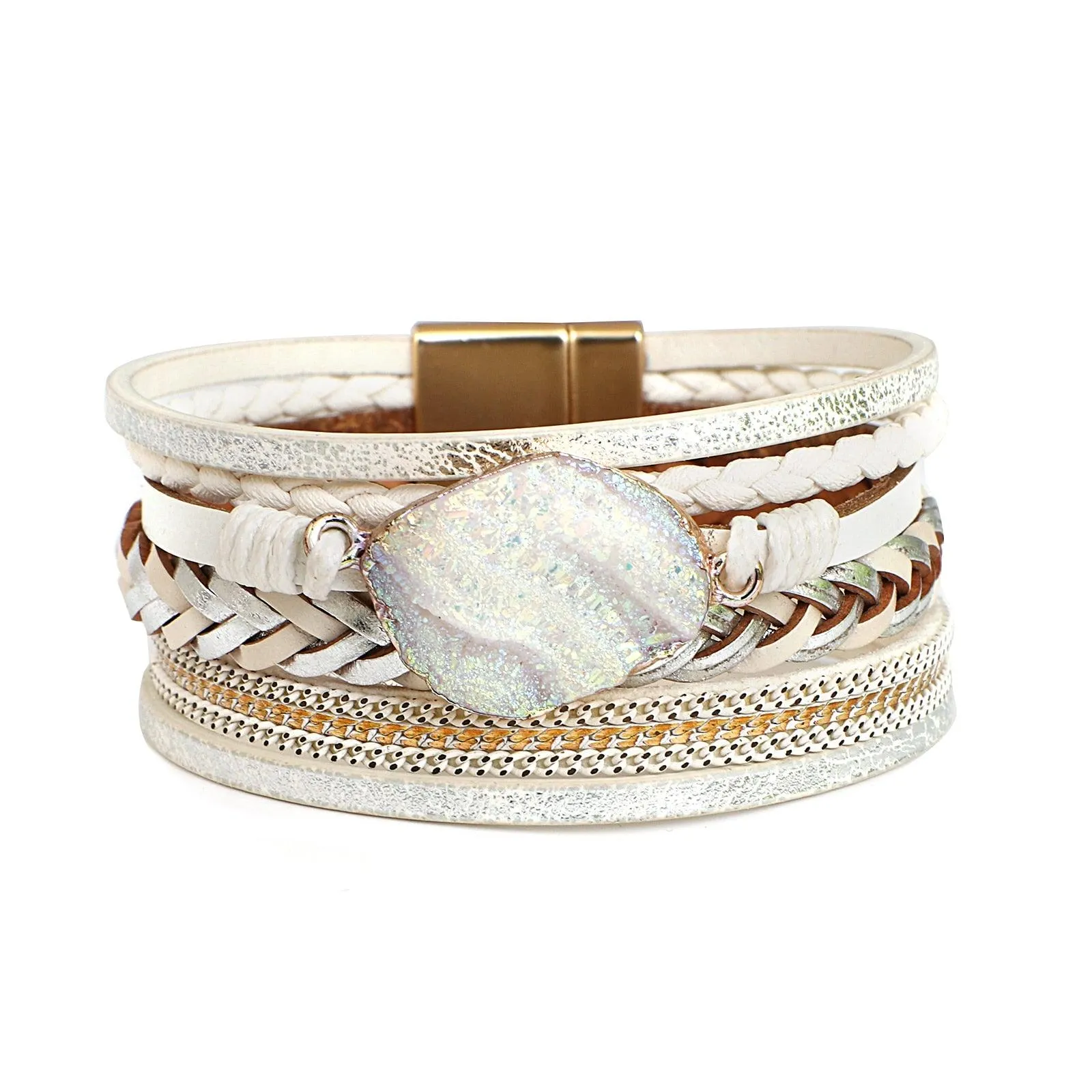 'Birralee' Charm Cuff Bracelet - white