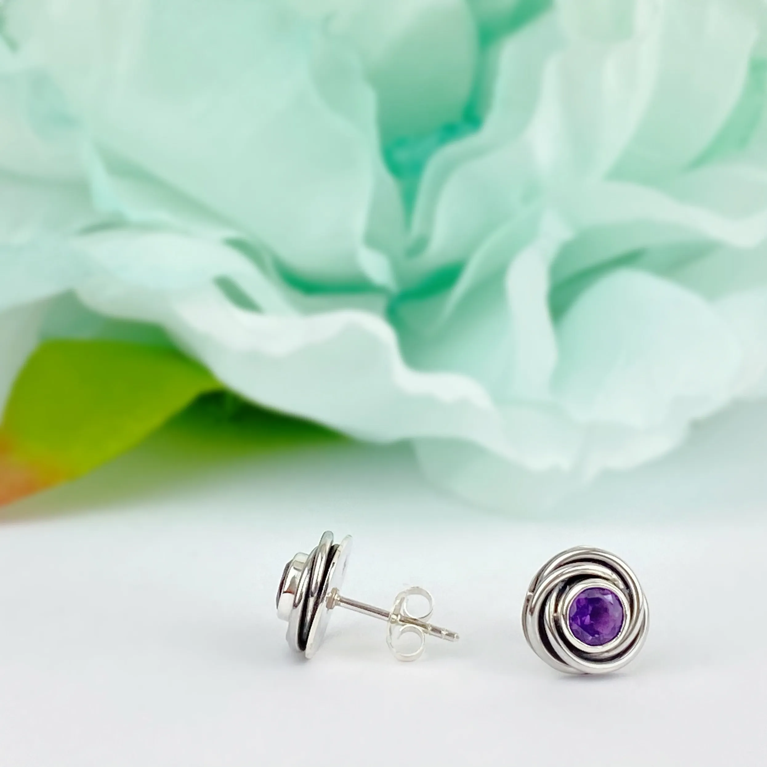 Blackcurrant Swirl Earrings - VE609