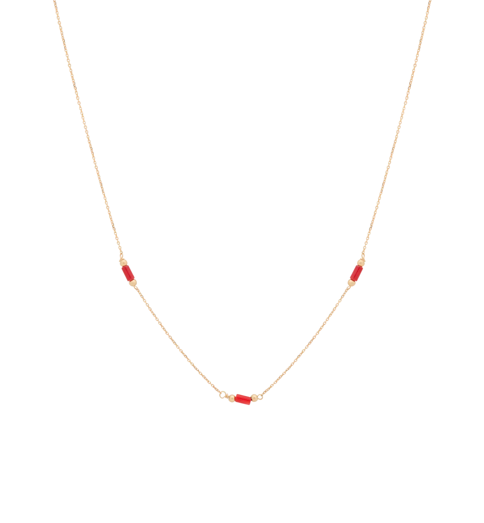 Blood Coral Necklace 14K