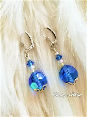 Blue Swarovski Crystal Earrings