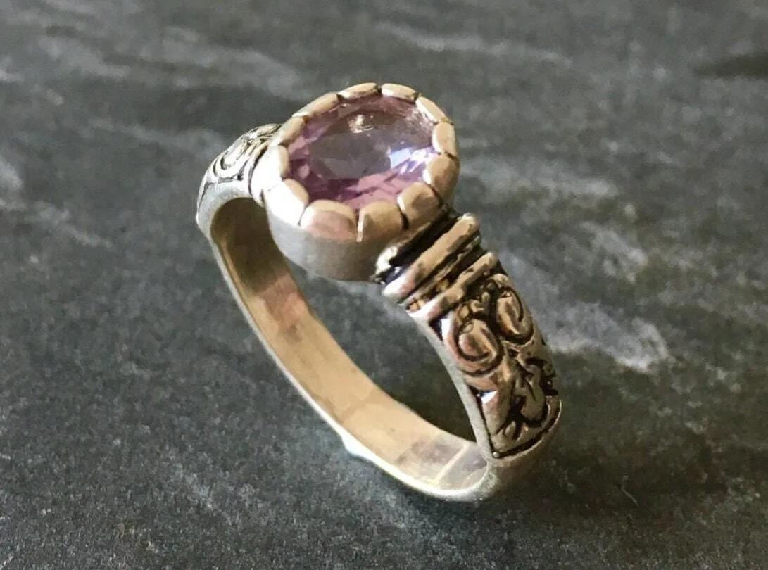 Boho Amethyst Ring - Genuine Amethyst Ring - Amethyst Solitaire Ring