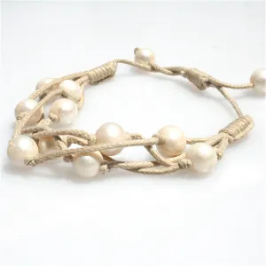 Boho Pearl Bracelet Camel