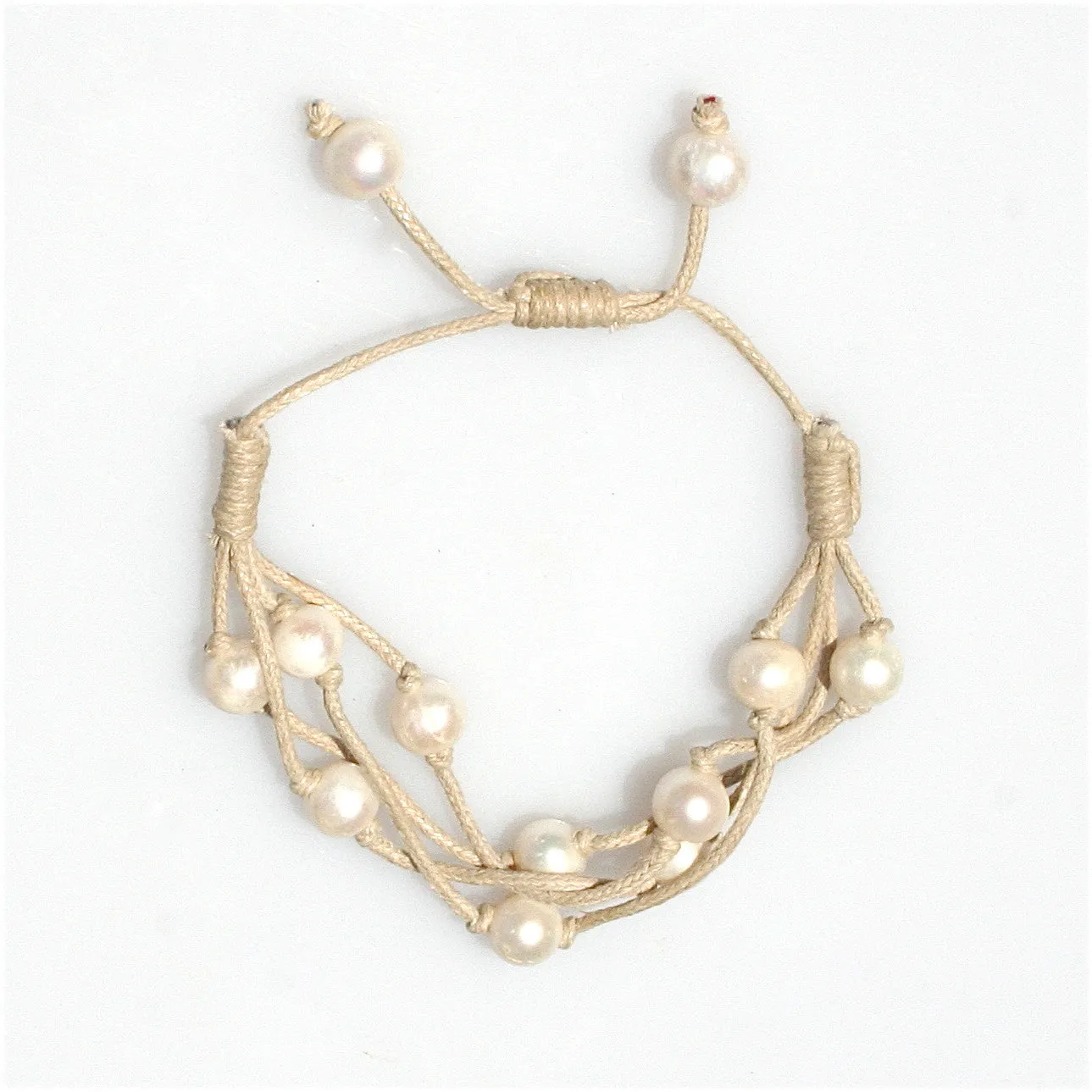 Boho Pearl Bracelet Camel