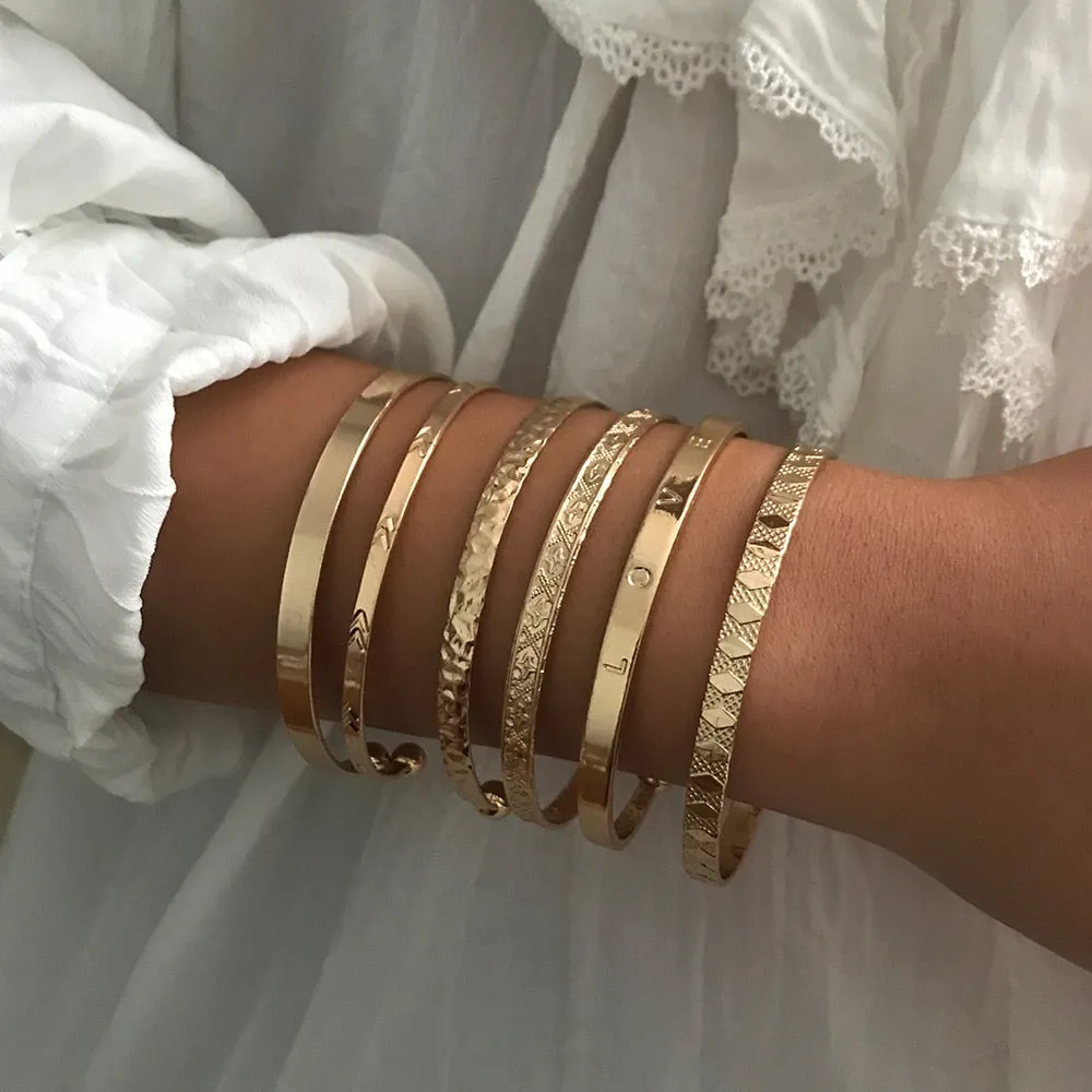 Boho Vintage Bangle Bracelet Set