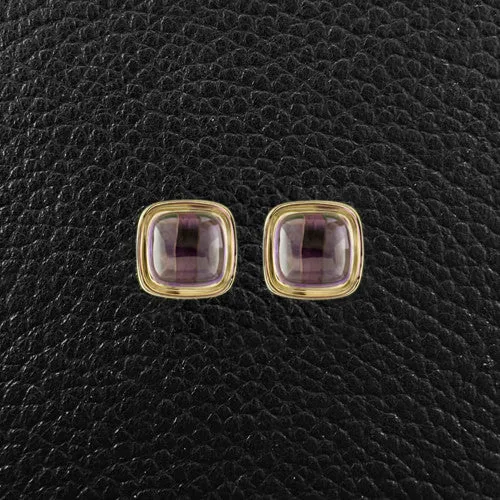 Cabochon Amethyst Earrings