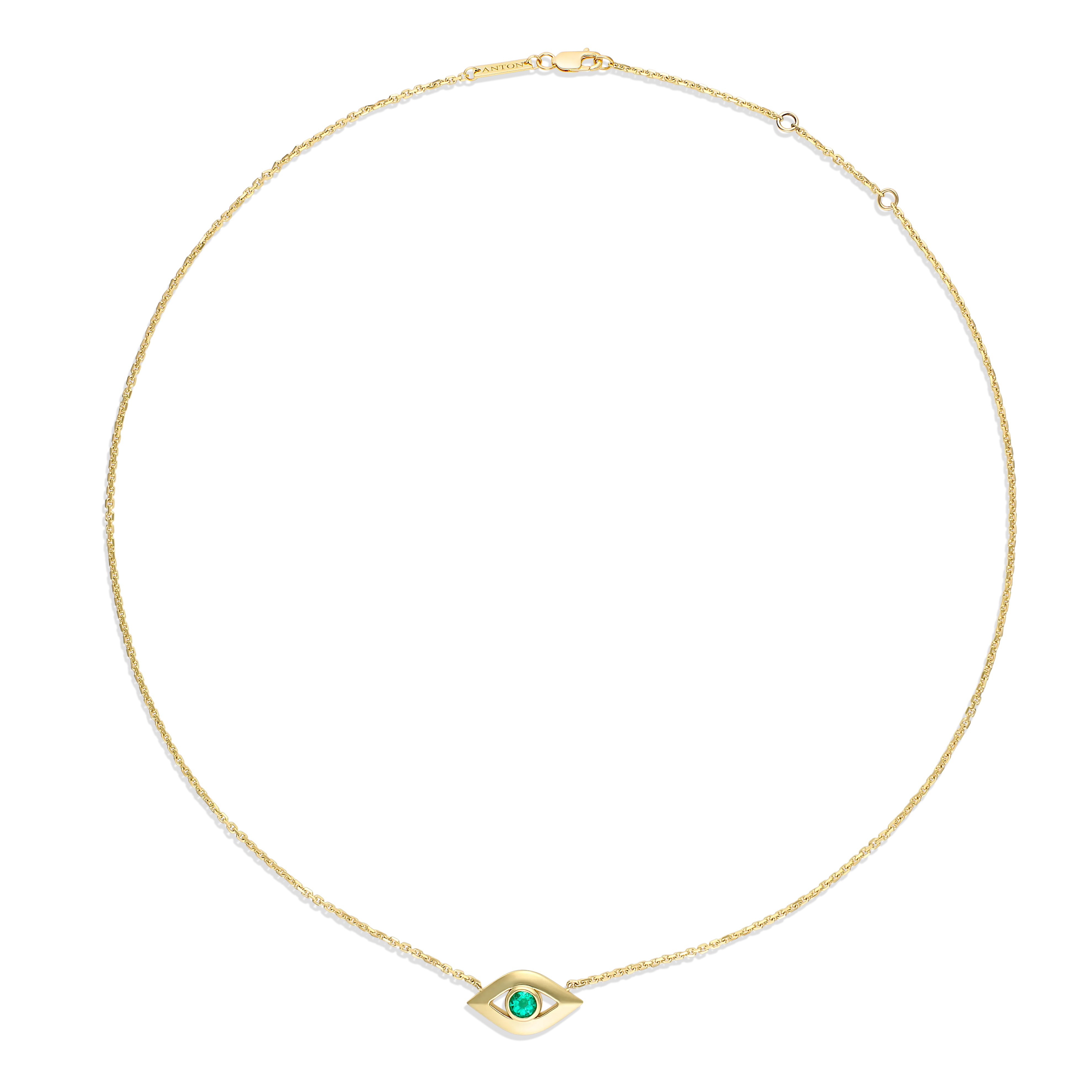 Capri Dreaming® Cora Emerald Evil Eye Necklace | Yellow Gold