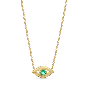 Capri Dreaming® Cora Emerald Evil Eye Necklace | Yellow Gold