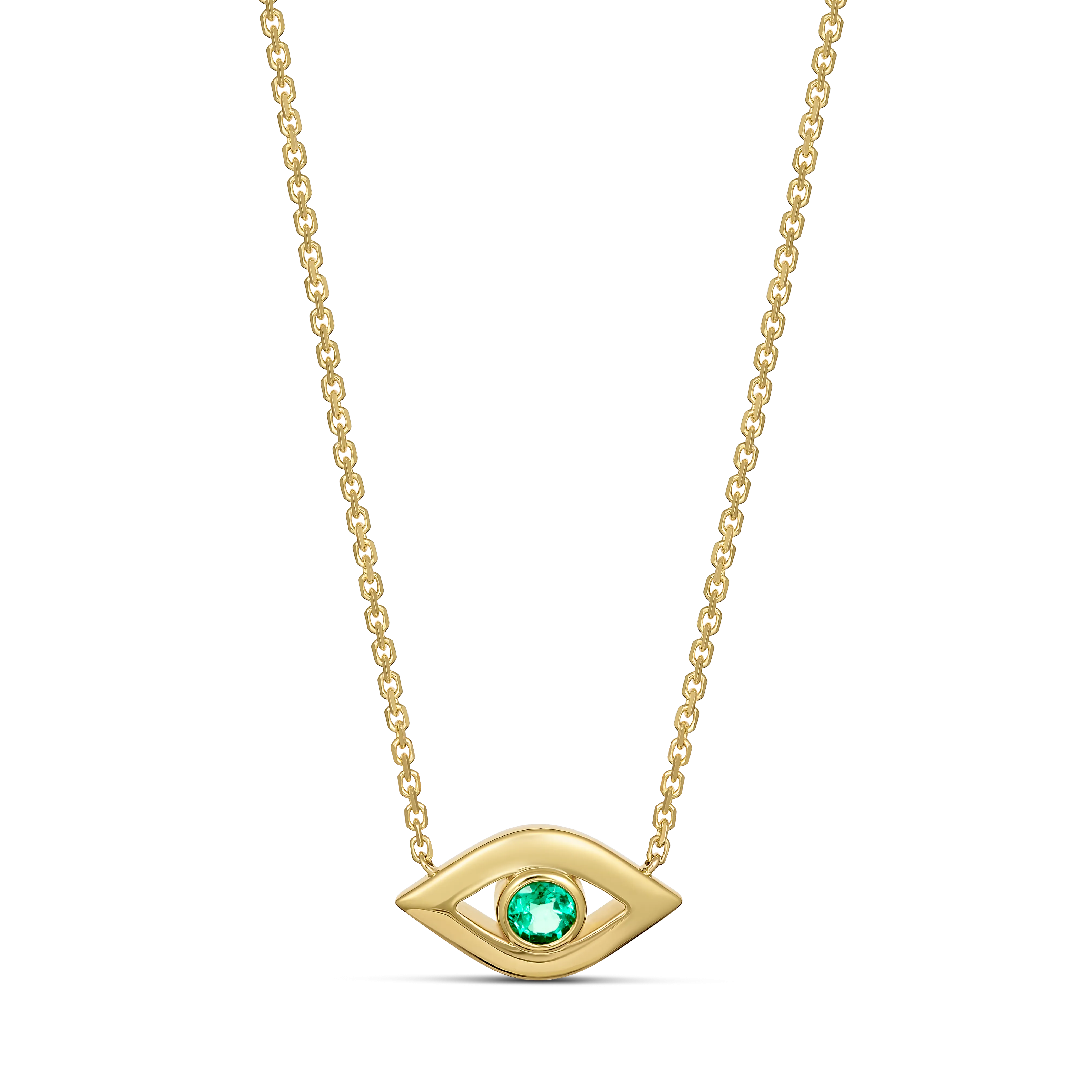 Capri Dreaming® Cora Emerald Evil Eye Necklace | Yellow Gold