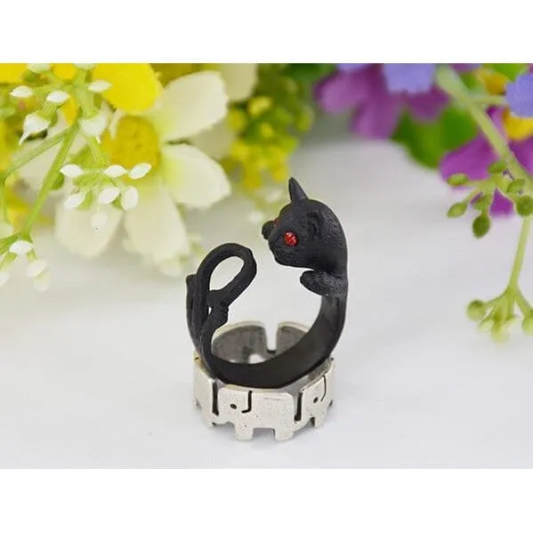 Cat Rings, Alloy or Solid 925 Sterling Silver.  Spread Smiles Wherever you Go!  Three colors