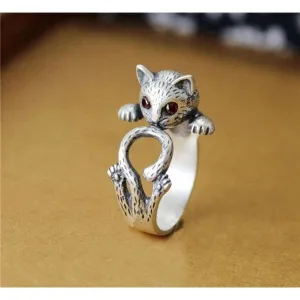 Cat Rings, Alloy or Solid 925 Sterling Silver.  Spread Smiles Wherever you Go!  Three colors