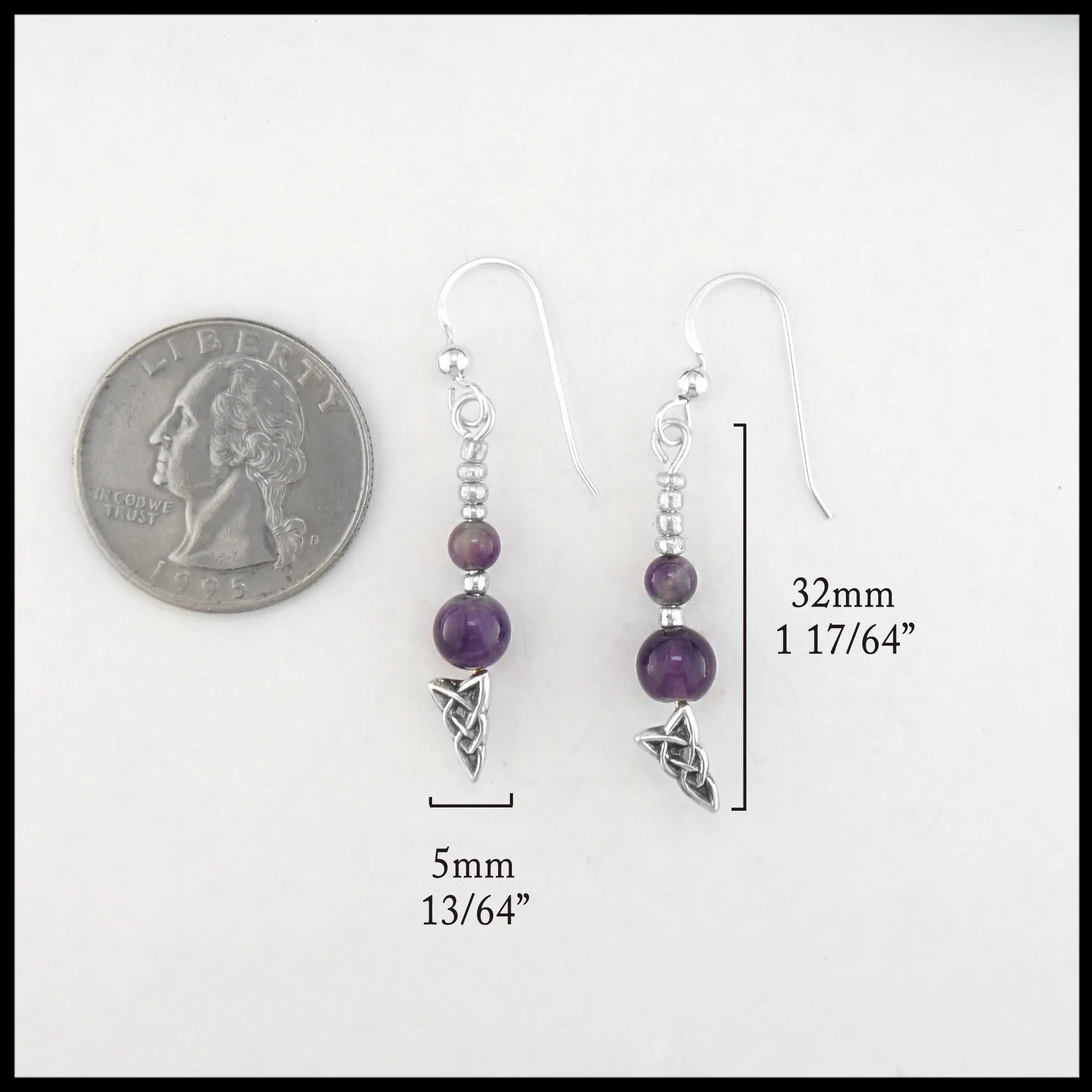 Celtic Knot Earrings with Amethyst