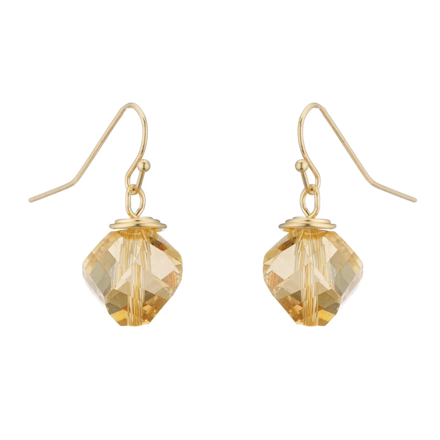 Champagne Crystal Top Twist Earrings