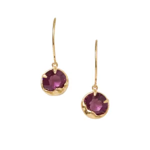 Chan Luu Gold Framed Dangle Earrings in Amethyst Crystal and Gold Vermeil