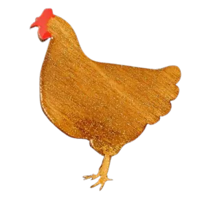 Chicken Pin Brooch Gold