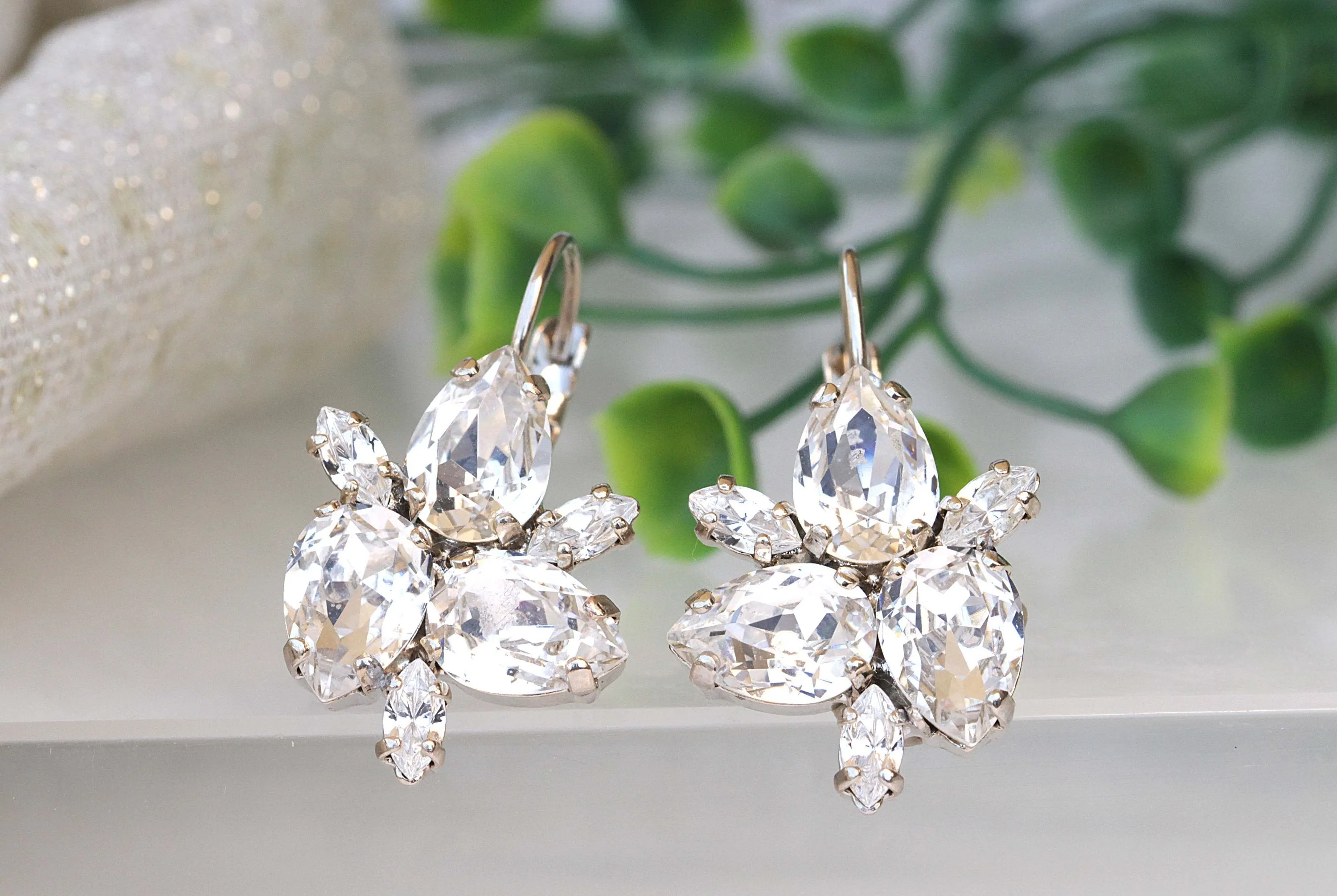 CLEAR CRYSTAL Bridal Earrings