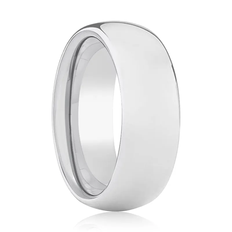 CLOUD | Silver Ring, Silver Tungsten Ring, Shiny, Domed