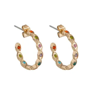 colorful crystal hoop earrings