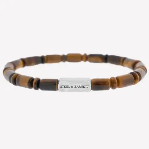 Colourful Cal Barrel Gemstone Bracelet Tiger Eye