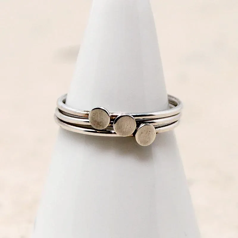 Confetti Dot Stacked Rings in Sterling from Favor