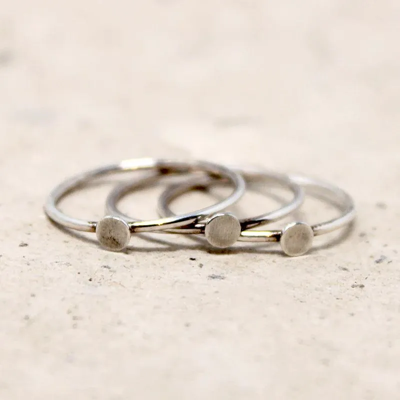 Confetti Dot Stacked Rings in Sterling from Favor