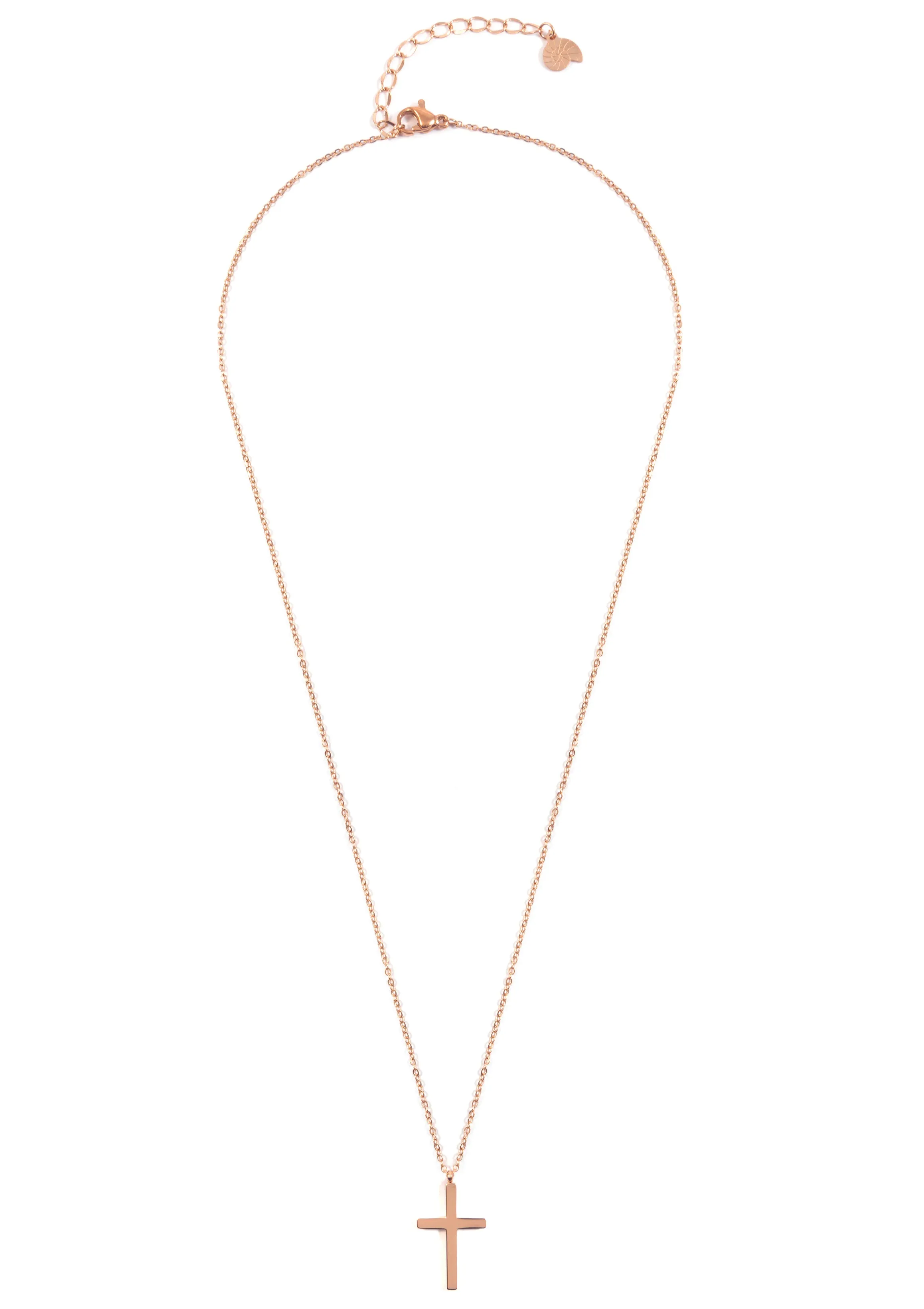 Cross Pendant Necklace Rose Gold