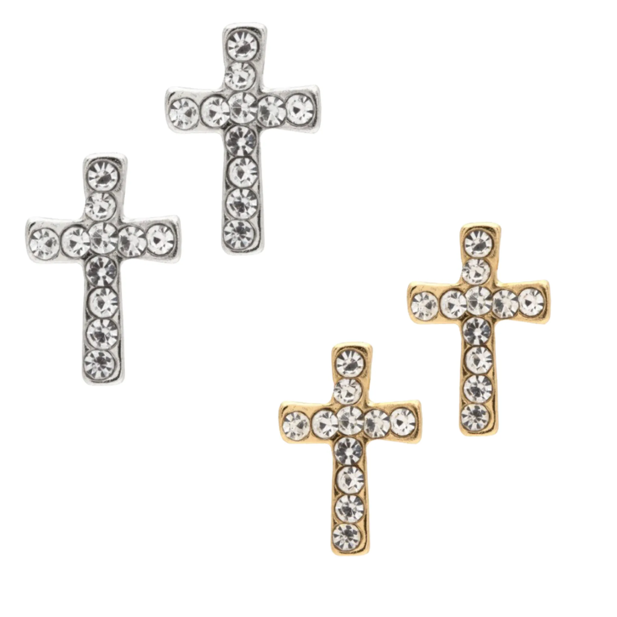 Crystal Cross Earrings