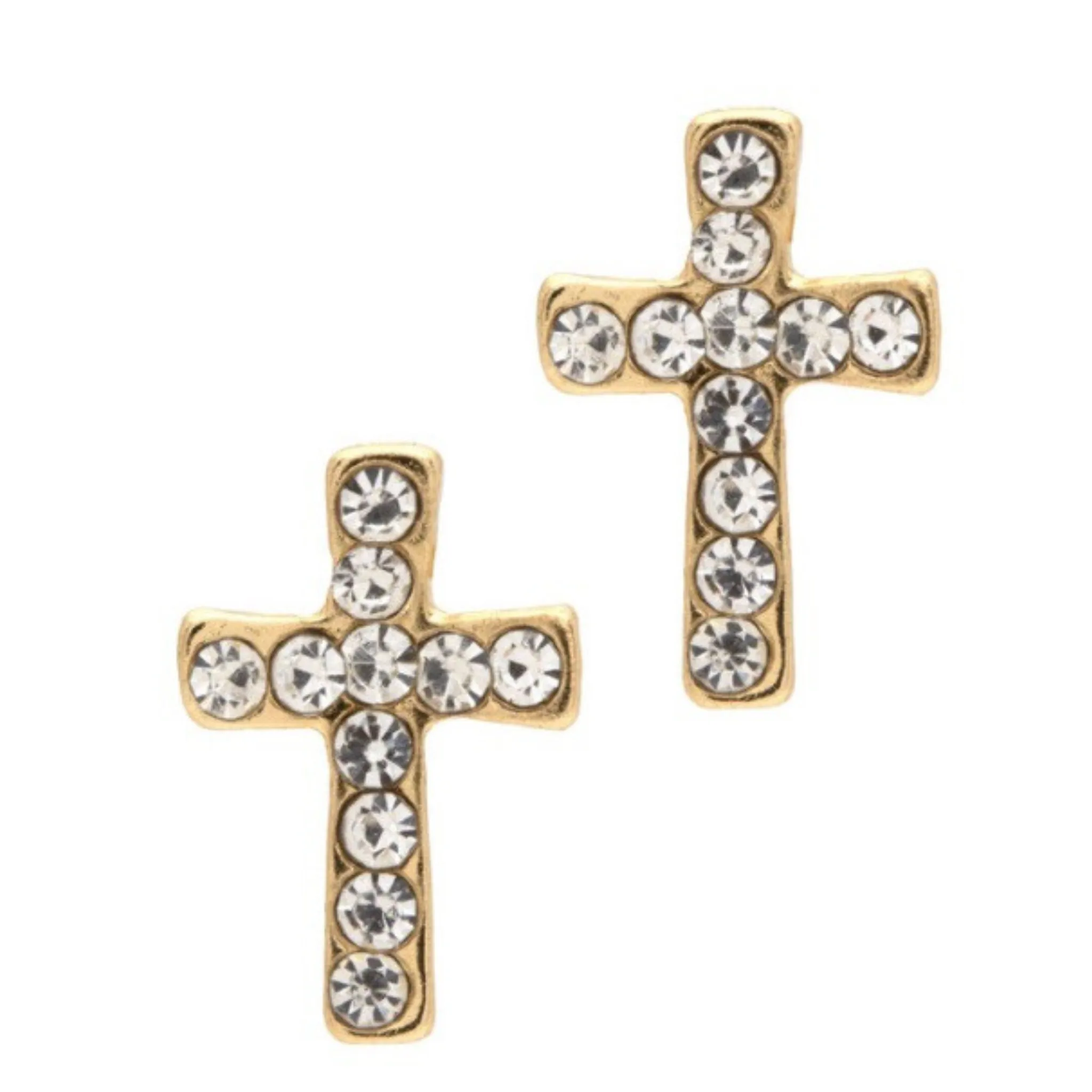 Crystal Cross Earrings