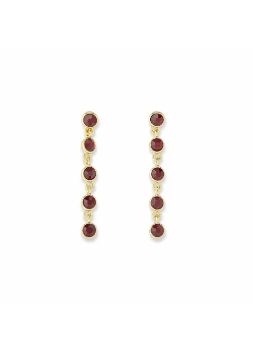 Crystal Drop Earrings Red