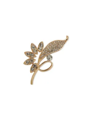 Crystal Leaf Pin in Gift Box