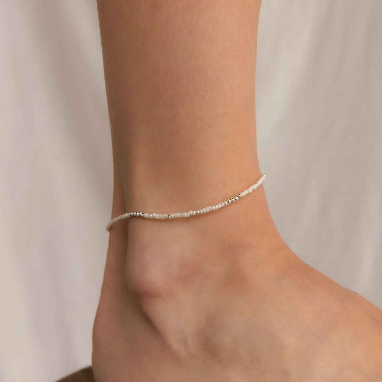 Dainty Pearl Beaded Anklet