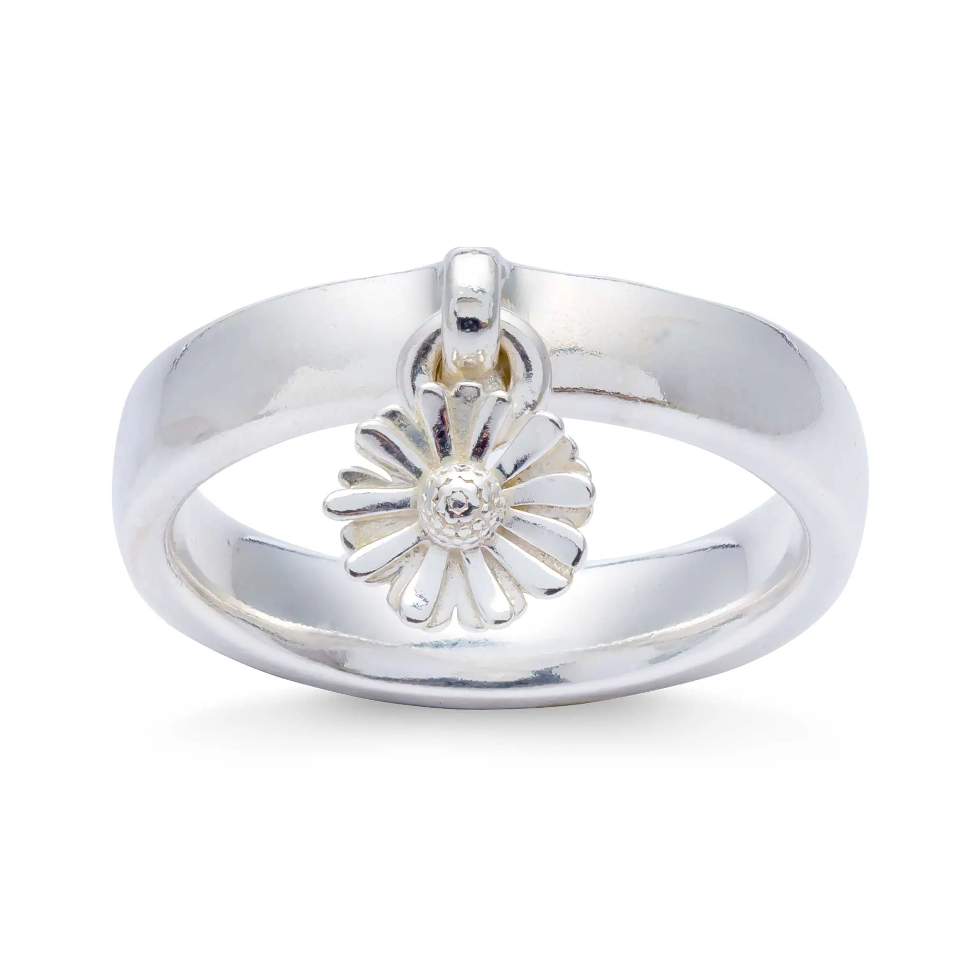 Daisy Silver Charm Ring