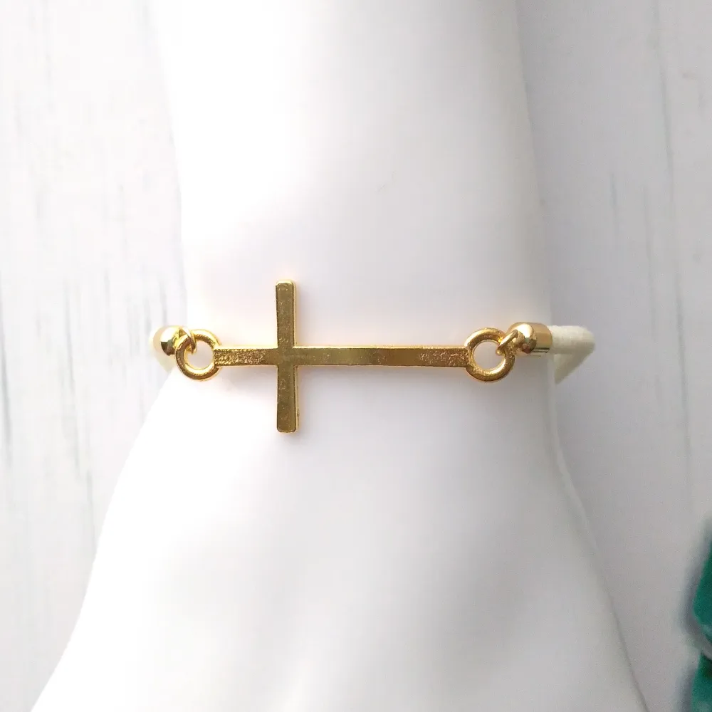 Dani Simple Cross Corded Slider Bracelet