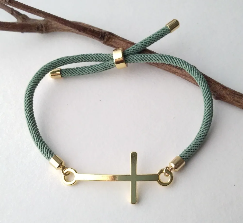 Dani Simple Cross Corded Slider Bracelet