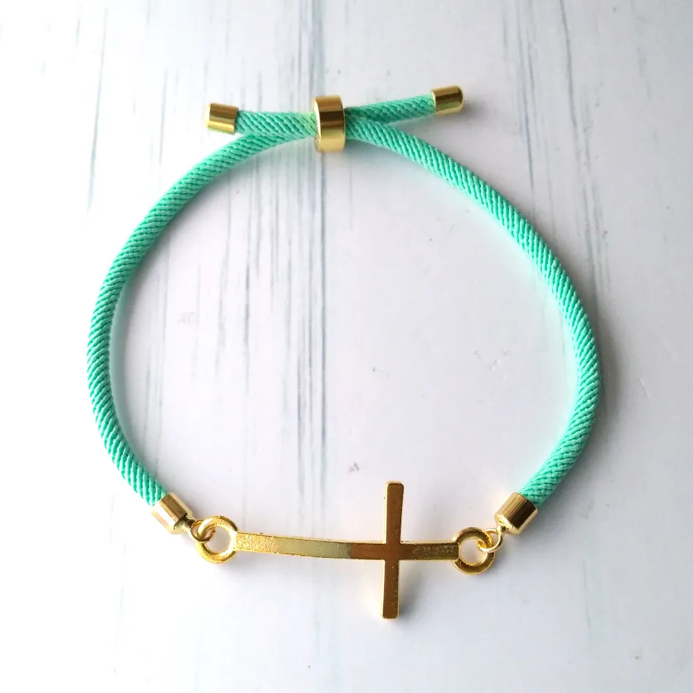 Dani Simple Cross Corded Slider Bracelet