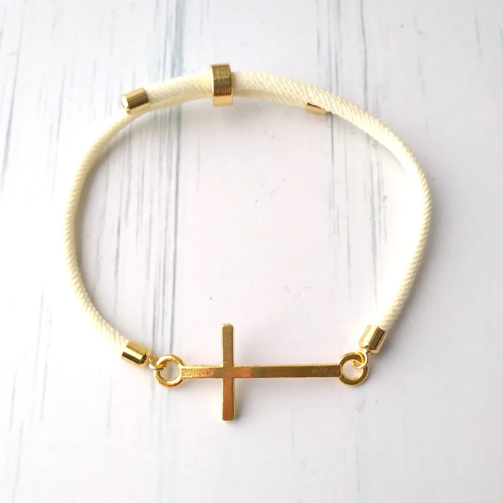 Dani Simple Cross Corded Slider Bracelet