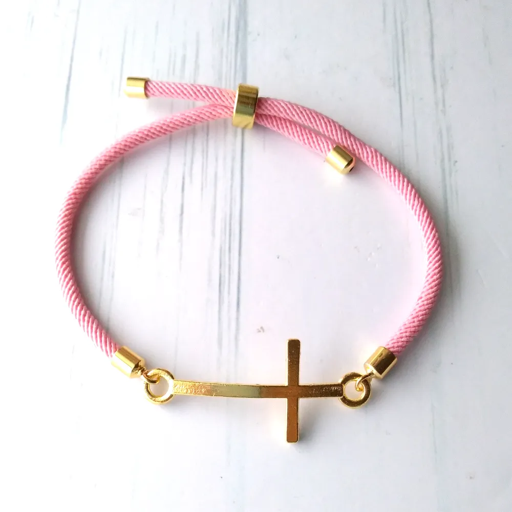 Dani Simple Cross Corded Slider Bracelet