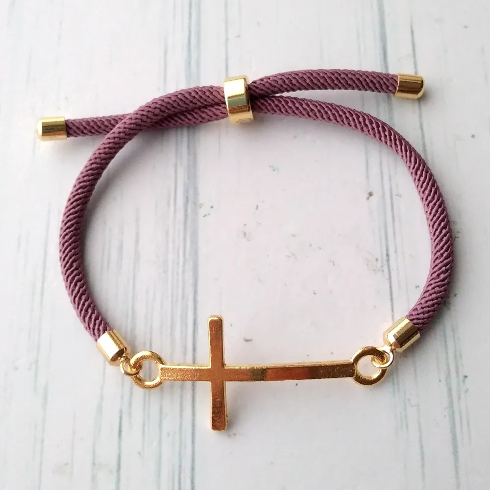 Dani Simple Cross Corded Slider Bracelet