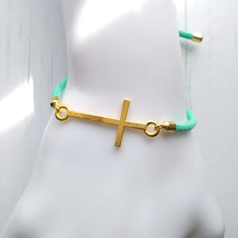 Dani Simple Cross Corded Slider Bracelet