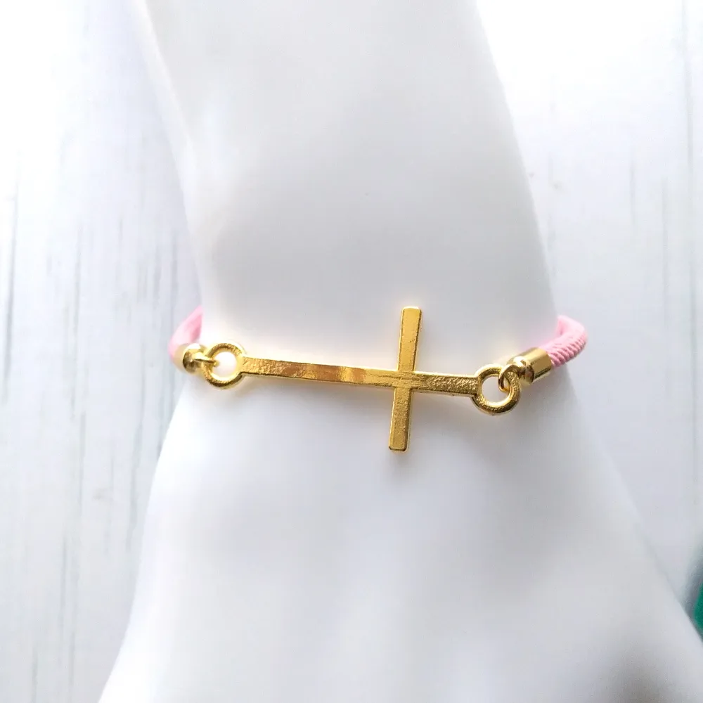 Dani Simple Cross Corded Slider Bracelet