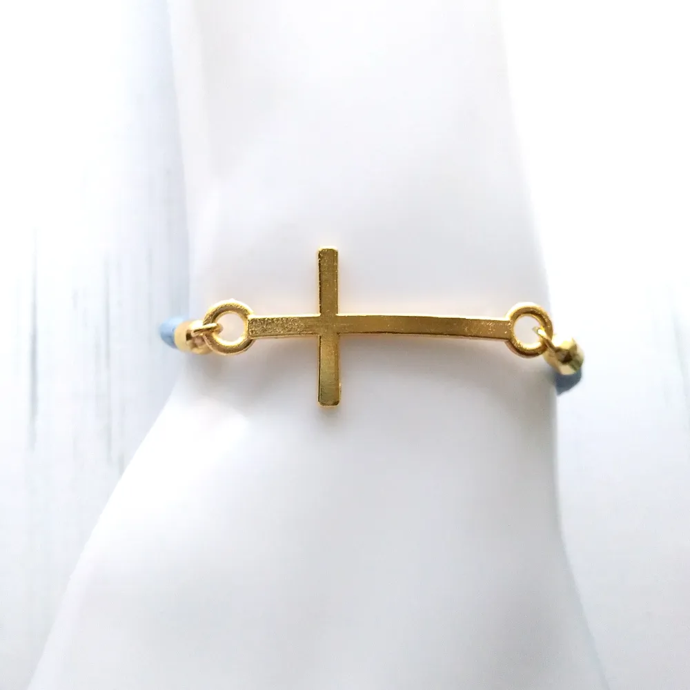 Dani Simple Cross Corded Slider Bracelet