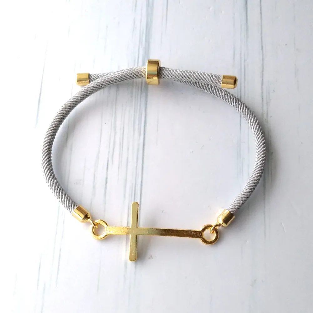 Dani Simple Cross Corded Slider Bracelet