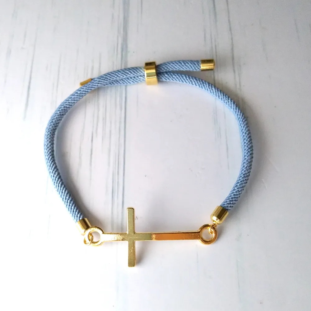 Dani Simple Cross Corded Slider Bracelet