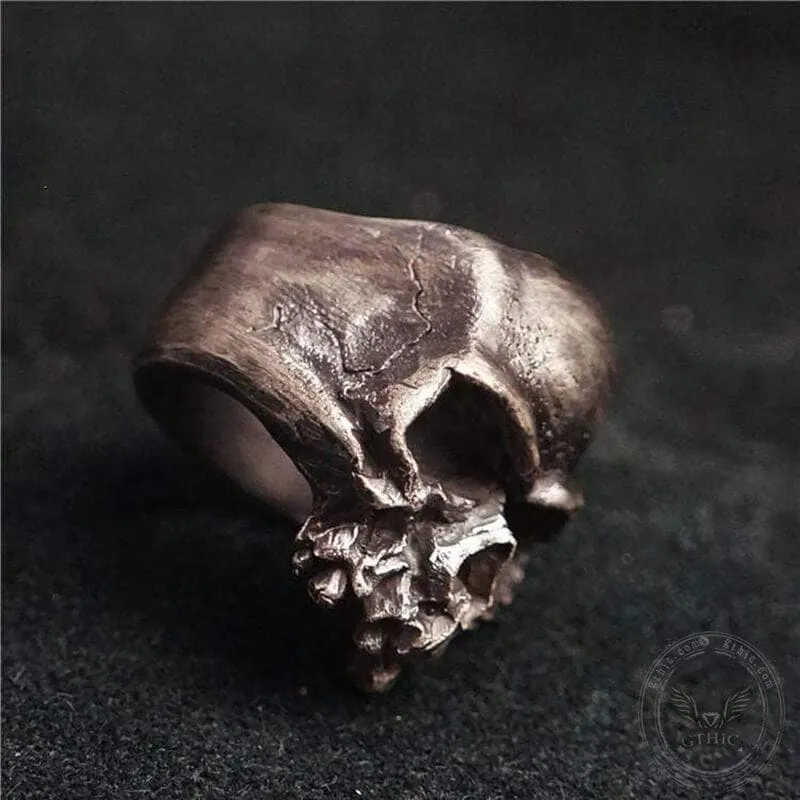 Dark Retro Sterling Silver Skull Ring