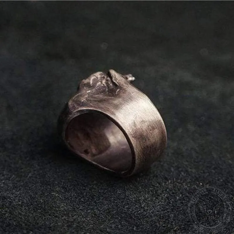 Dark Retro Sterling Silver Skull Ring