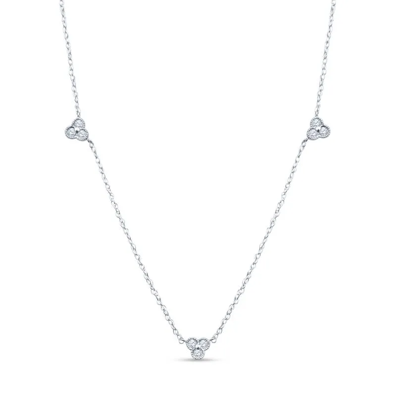 Diamond Cluster Station Necklace