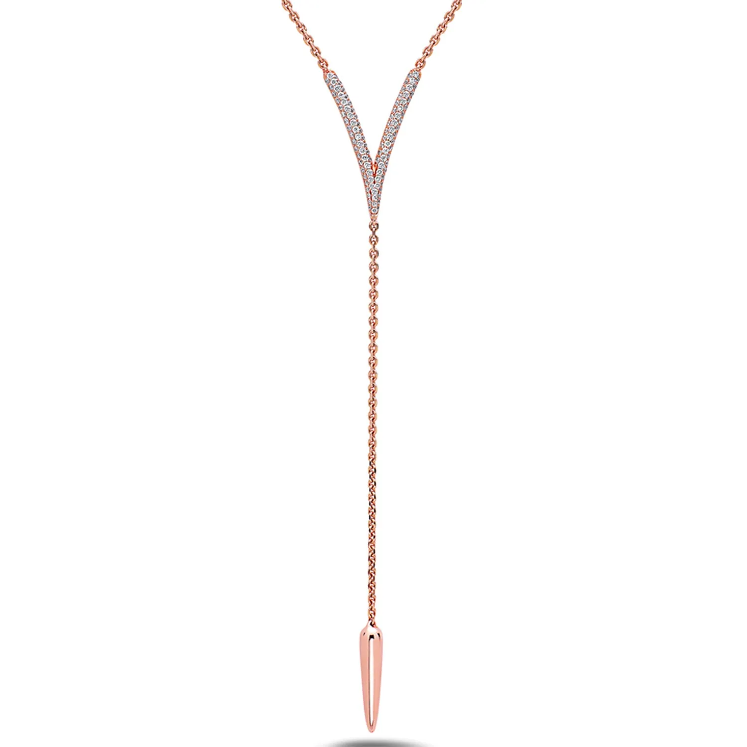 Diamond Drop V Tassel Necklace