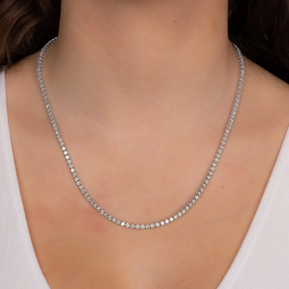 Diamond Tennis Necklace (5.50 ct.) 2 mm 4-Prongs Setting in 14K Gold