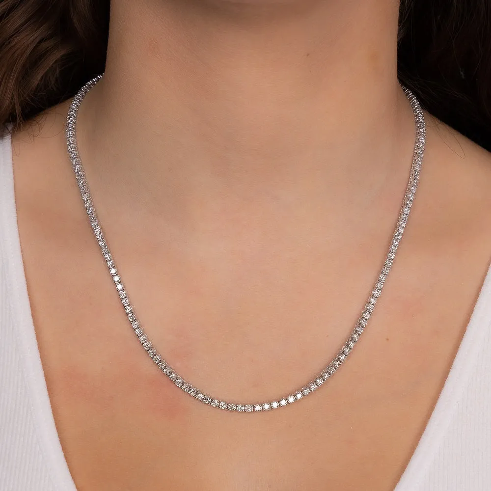 Diamond Tennis Necklace (5.50 ct.) 2 mm 4-Prongs Setting in 14K Gold