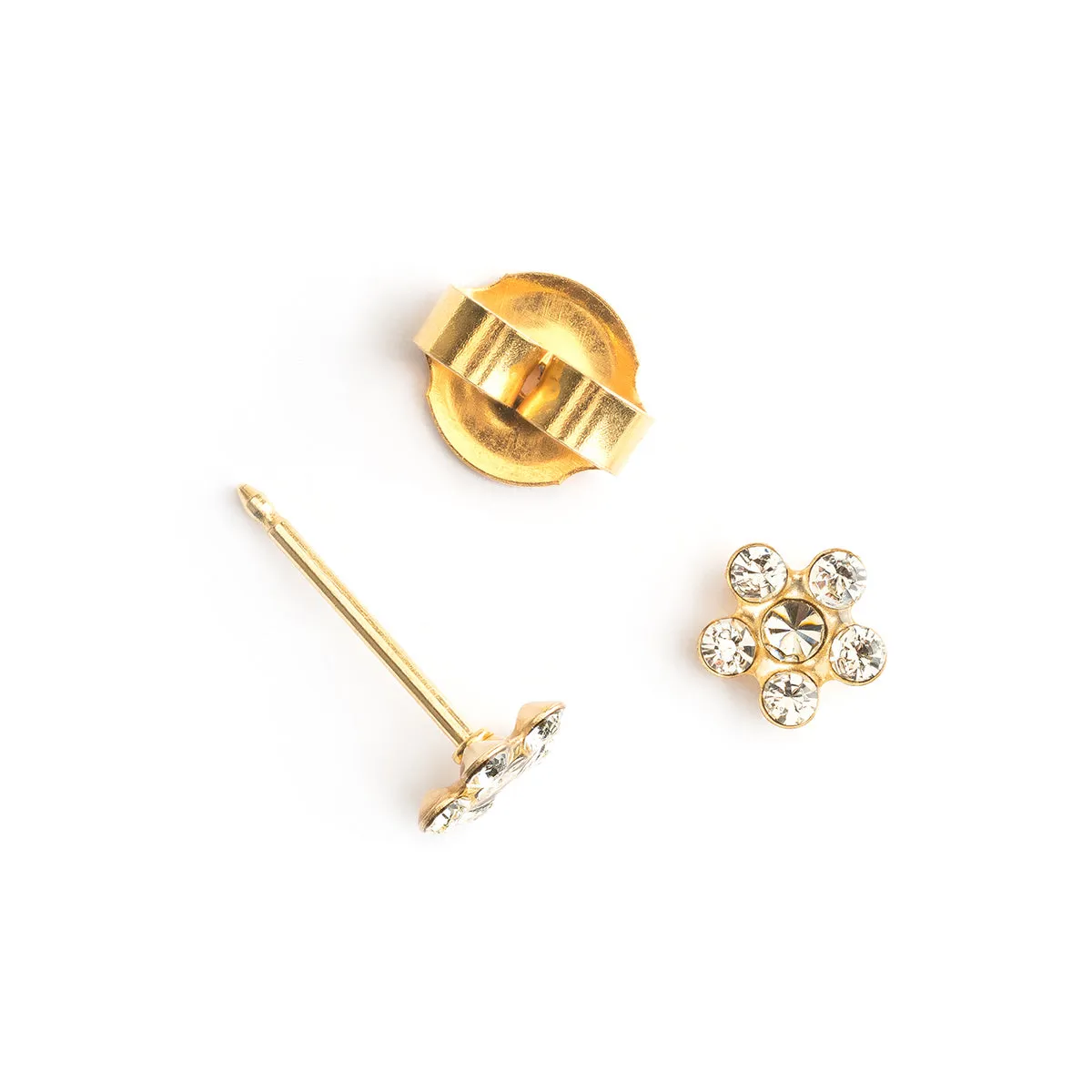 Ear Piercing Daisy Crystal 14K Gold Self Piercer